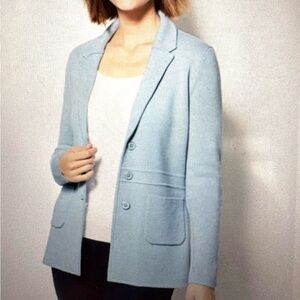 Talbots in EUC Light Blue Knit Women’s Tailored Blazer Jacket
